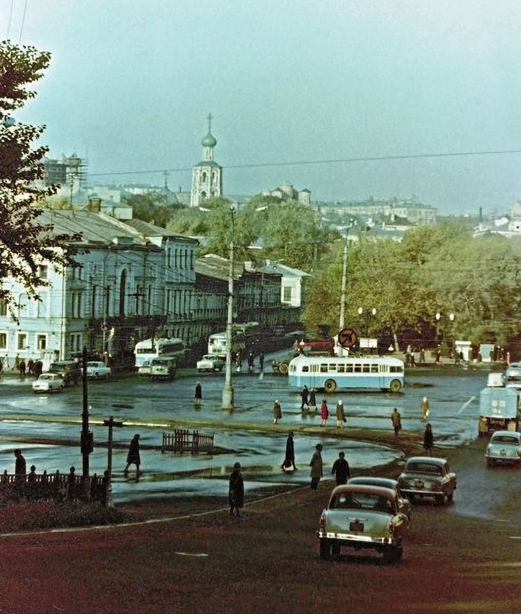 Москва. Вид на Трубную площадь и Петровский бульвар. 1960-е годы.