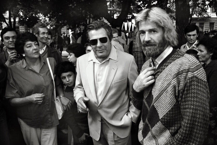 Марчелло Мастроянни и Александр Абдулов на Международном кинофестивале «Золотой Дюк» в Одессе, 1988 год